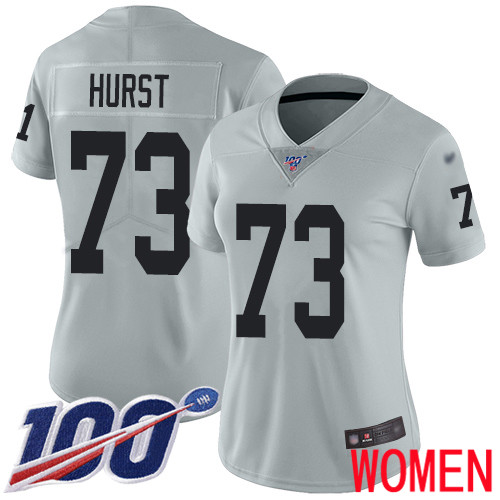 Oakland Raiders Limited Silver Women Maurice Hurst Jersey NFL Football #73 100th Season Inverted Jersey